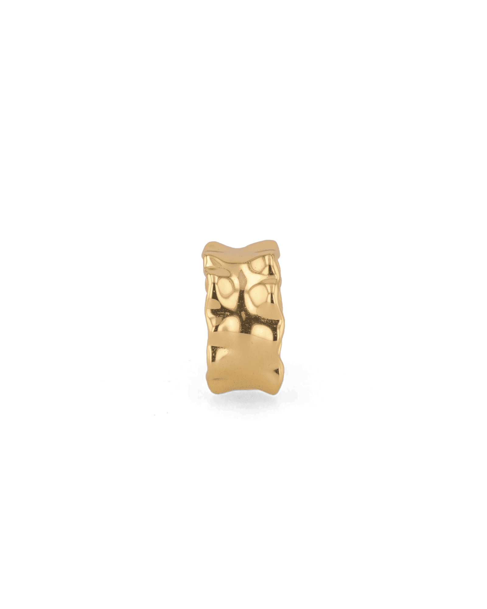 Aria Gold Ear Cuff by LAVANA, organic rippled wide ear cuff