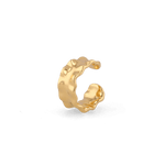 Aria Gold Ear Cuff by LAVANA, organic rippled wide ear cuff