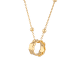 Aria Gold Pendant by Lavana, smooth molten gold look pendant angle - 1