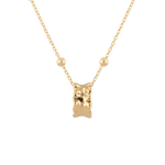 Aria Gold Pendant by Lavana, smooth molten gold look pendant front - 2