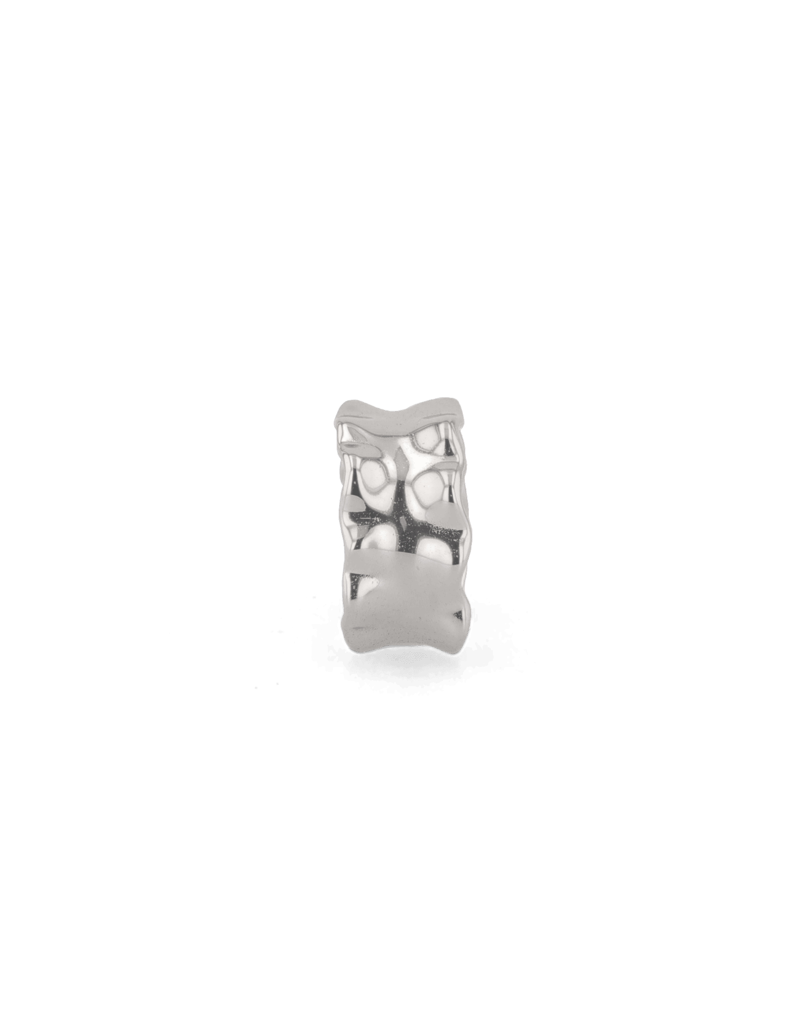 Aria Silver Ear Cuff by LAVANA, organic rippled wide ear cuff