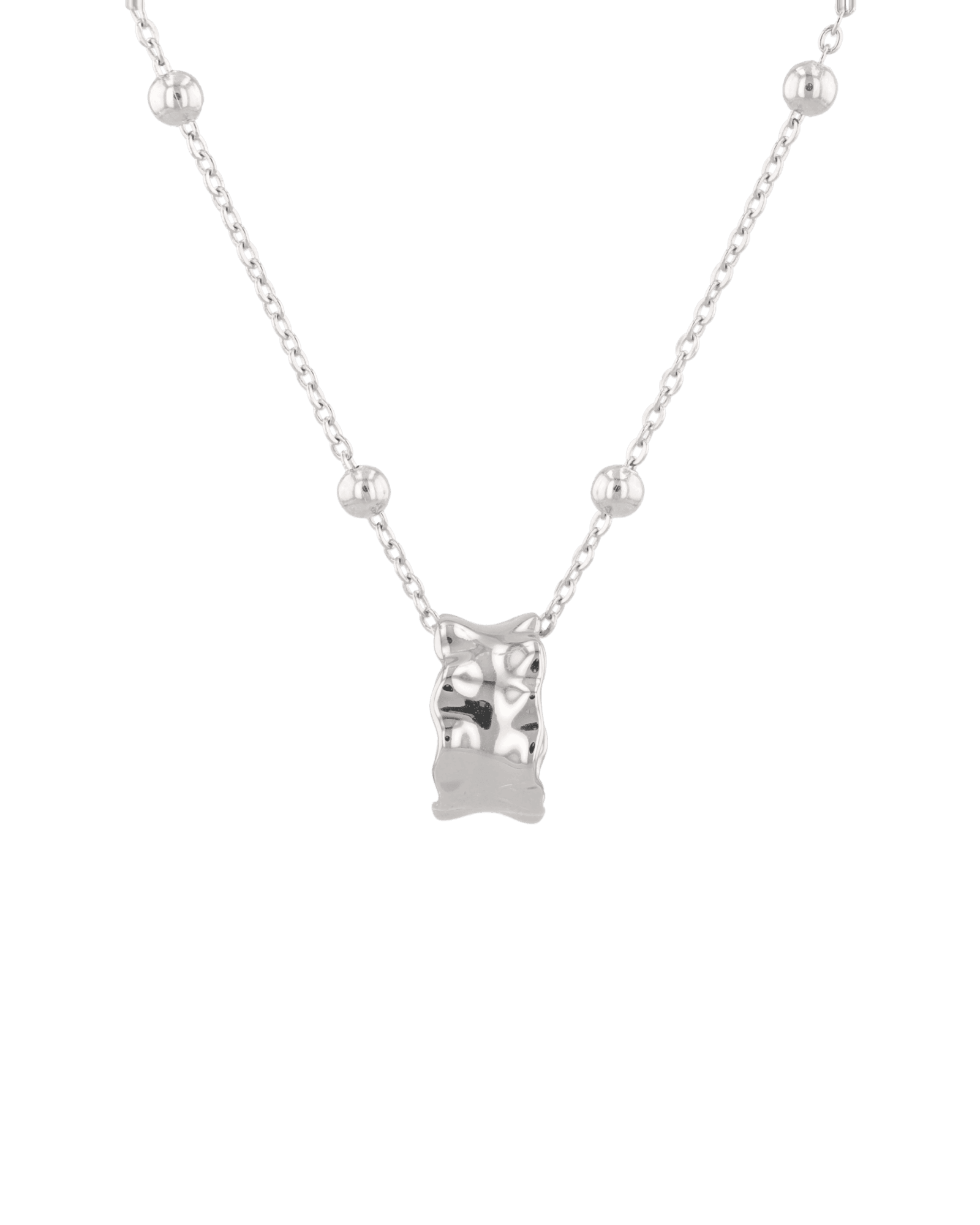 Aria Silver Pendant by Lavana, polished sculptural silver pendant front - 1