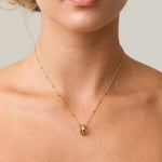 Aurora Gold Diamond Pendant by LAVANA on model sculptural ripple pendant with lab grown diamonds