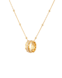 Aurora Gold Diamond Pendant by Lavana, sculptural ripple pendant with lab-grown diamonds angle - 1