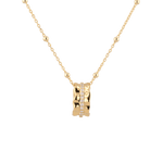Aurora Gold Diamond Pendant by Lavana, sculptural ripple pendant with lab-grown diamonds front - 2