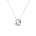 Aurora Silver Diamond Pendant by Lavana, sculptural ripple pendant with lab-grown diamonds angle - 2