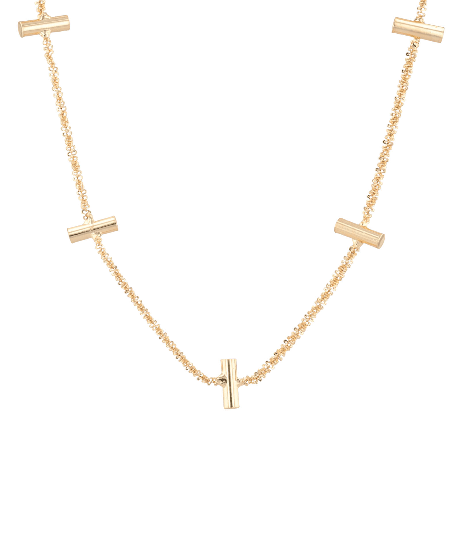 Axis Bar Gold Chain Necklace by Lavana, fine chain with evenly spaced bar stations