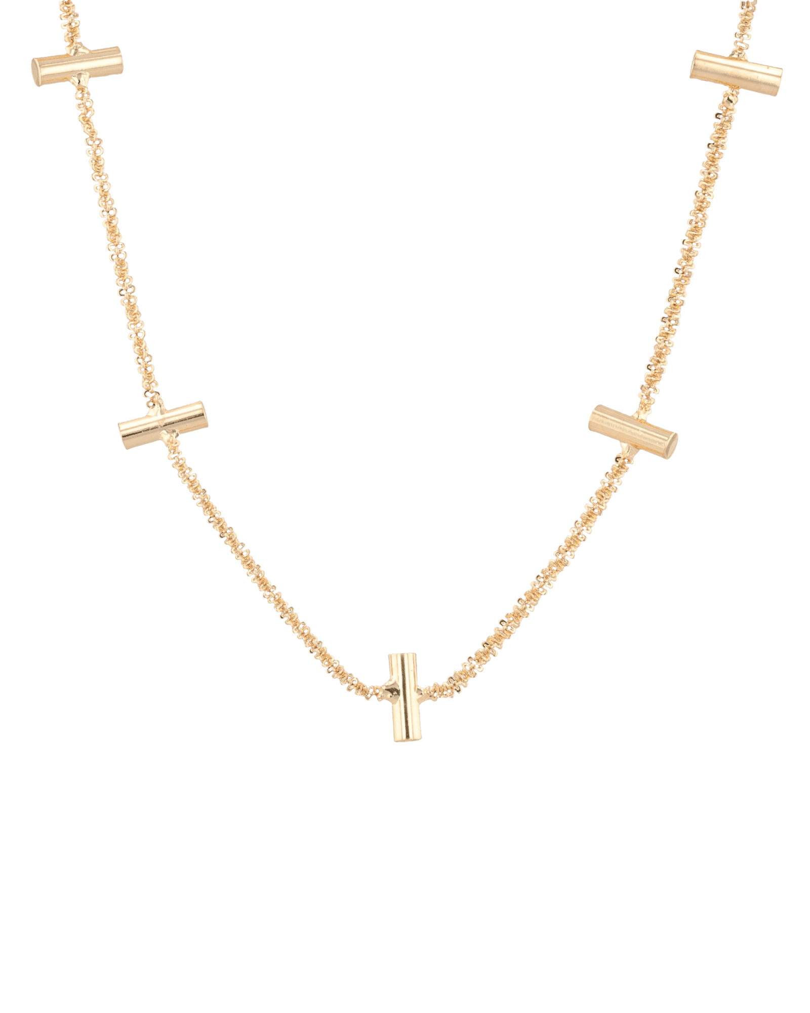 Axis Bar Gold Chain Necklace by Lavana, fine chain with evenly spaced bar stations