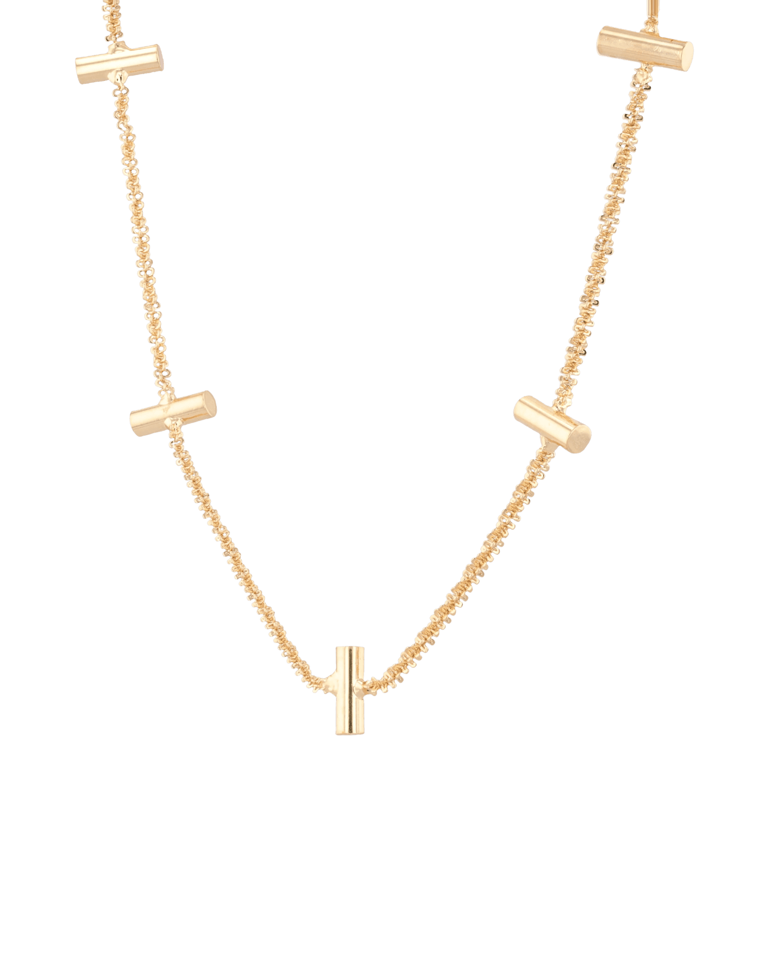 Axis Bar Gold Chain Necklace by Lavana, fine chain with evenly spaced bar stations