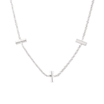 Axis Bar Silver Chain Necklace by Lavana, fine chain with evenly spaced bar stations