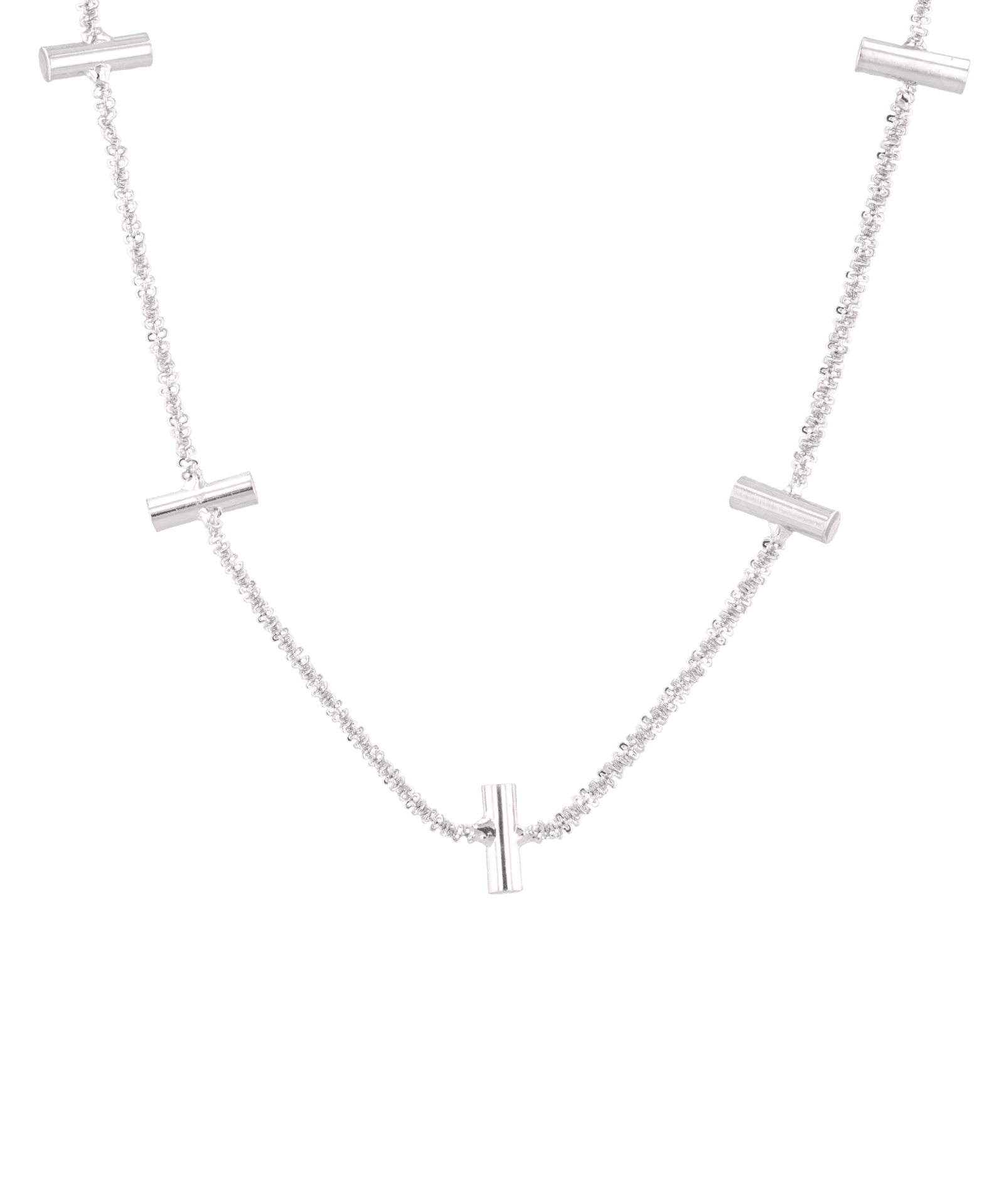 Axis Bar Silver Chain Necklace by Lavana, fine chain with evenly spaced bar stations