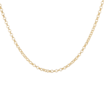 Baby Belcher Gold Chain Necklace by Lavana, with fine, rounded belcher links, front view