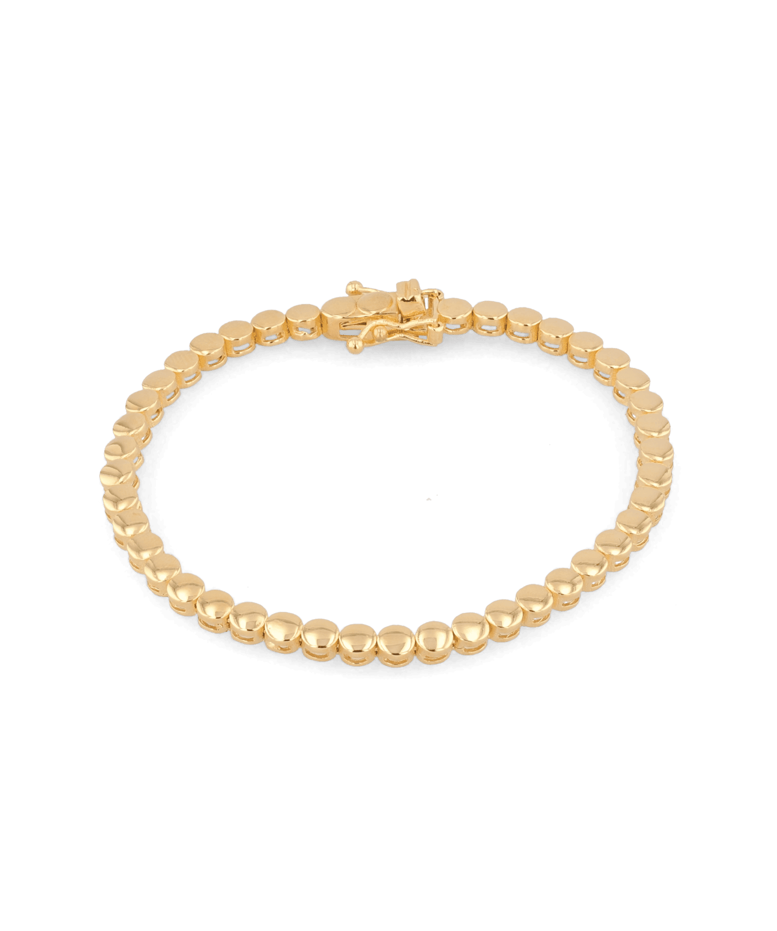 Bailey Gold Beaded Bracelet by Lavana, with polished rounded beads - 1