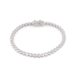 Bailey Silver Beaded Bracelet by Lavana, with polished rounded beads - 1