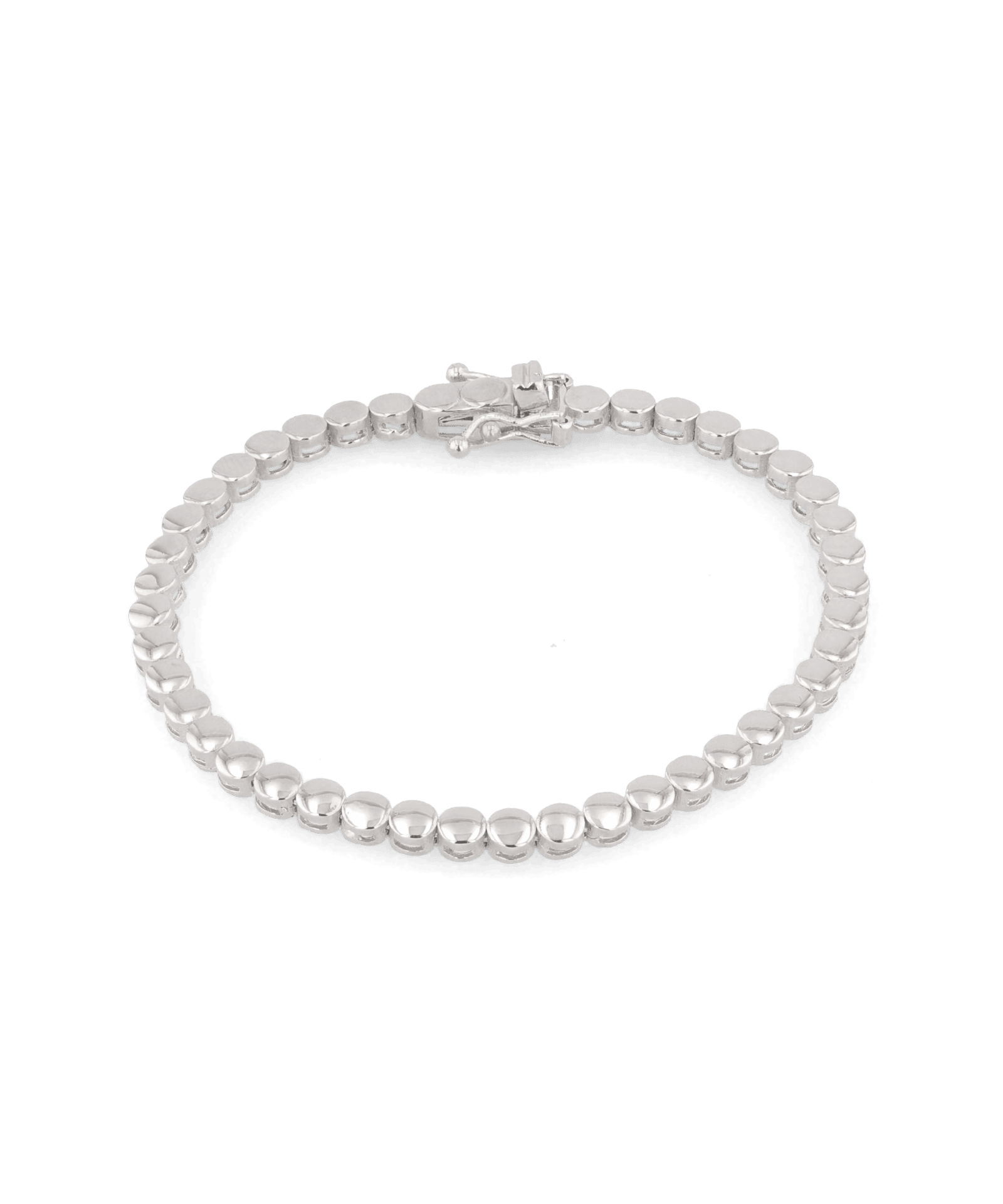 Bailey Silver Beaded Bracelet by Lavana, with polished rounded beads - 1