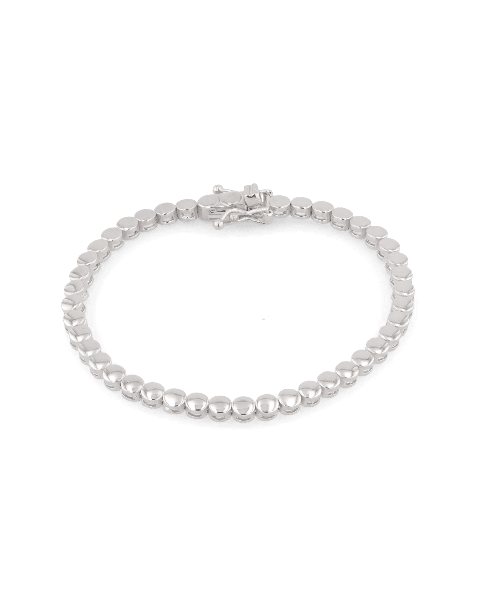 Bailey Silver Beaded Bracelet by Lavana, with polished rounded beads - 1