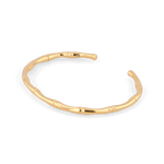 Bamboo Gold Cuff Bracelet by Lavana, with polished bamboo texture on an open cuff - 2