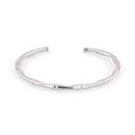 Bamboo Silver Cuff Bracelet by Lavana, with subtle bamboo texture and polished finish - 1