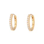 Barcelona Gold Diamond Huggie Earrings by Lavana 18k Gold Vermeil Hoops with Premium Lab Grown Diamonds