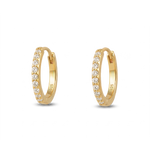 Barcelona Gold Diamond Huggie Earrings by Lavana 18k Gold Vermeil Hoops with Premium Lab Grown Diamonds