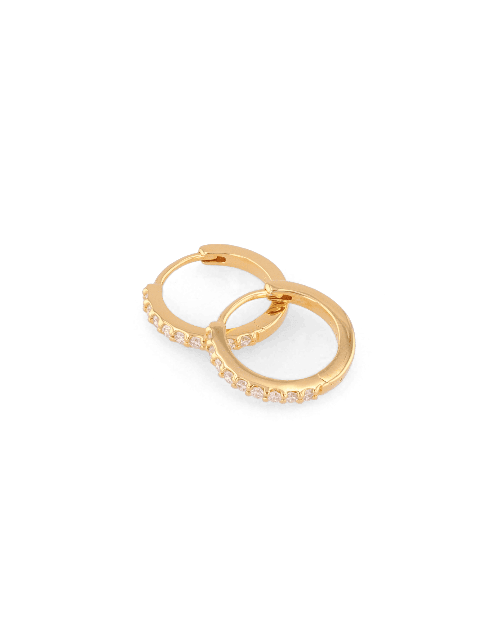 Barcelona Gold Diamond Huggie Earrings by Lavana 18k Gold Vermeil Hoops with Premium Lab Grown Diamonds