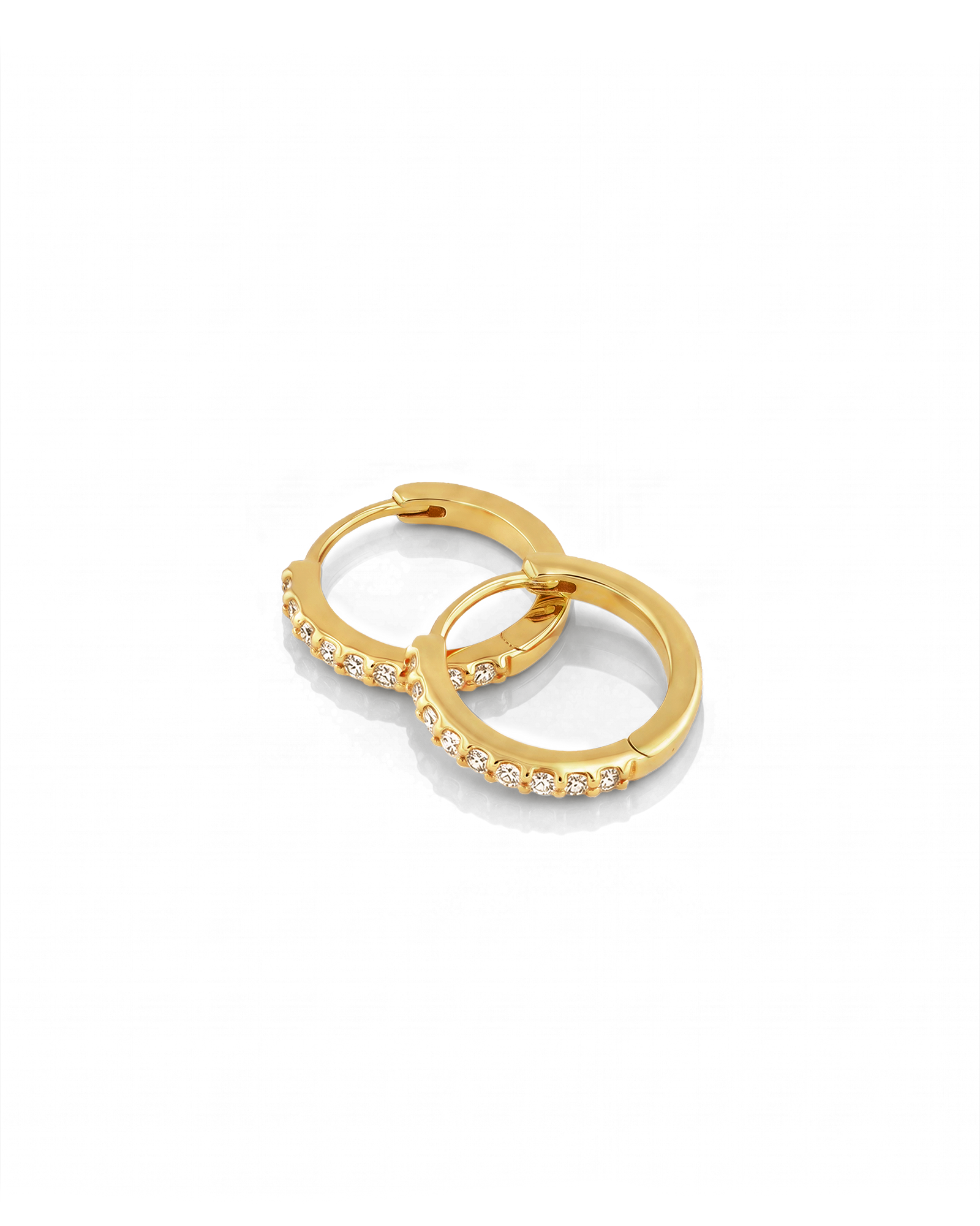 Barcelona Gold Diamond Huggie Earrings by Lavana 18k Gold Vermeil Hoops with Premium Lab Grown Diamonds
