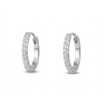 Barcelona Silver Diamond Huggie Earrings by Lavana 18k silver vermeil hoops with premium lab grown diamonds 1