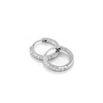 Barcelona Silver Diamond Huggie Earrings by Lavana 18k silver vermeil hoops with premium lab grown diamonds 2