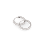 Barcelona Silver Diamond Huggie Earrings by Lavana Sterling Silver Hoops with Premium Lab Grown Diamonds