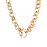 Belcher Charm Gold Chain Necklace by Lavana, chunky belcher links with openable front ring for charms