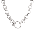 Belcher Charm Silver Chain Necklace by Lavana, chunky belcher links with openable front ring for charms