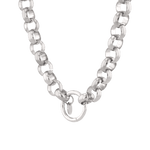 Belcher Charm Silver Chain Necklace by Lavana, chunky belcher links with openable front ring for charms