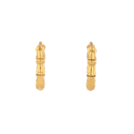Bounty Bamboo Gold Huggie Earrings by LAVANA, with sculpted outline