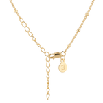 Brooklyn Gold Station Chain Necklace by Lavana, with curb chain and polished bead stations, clasp