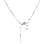 Brooklyn Silver Station Chain Necklace by Lavana, with curb chain and polished bead stations, clasp