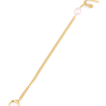 Cadiz Gold Pearl T-Bar Bracelet by Lavana, oval chain with single freshwater pearl and front toggle
