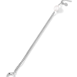 Cadiz Silver Pearl T-Bar Bracelet by Lavana, oval chain with single freshwater pearl and front toggle 2