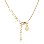 Cali Gold Snake Chain Necklace by Lavana, with sleek, flat snake chain, polished finish, clasp