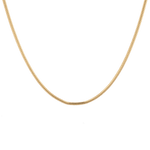 Cali Gold Snake Chain Necklace by Lavana, with sleek, flat snake chain, polished finish, front view