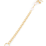 Cannes Gold Pearl T-Bar Bracelet by Lavana, oval link chain with freshwater pearls and front toggle