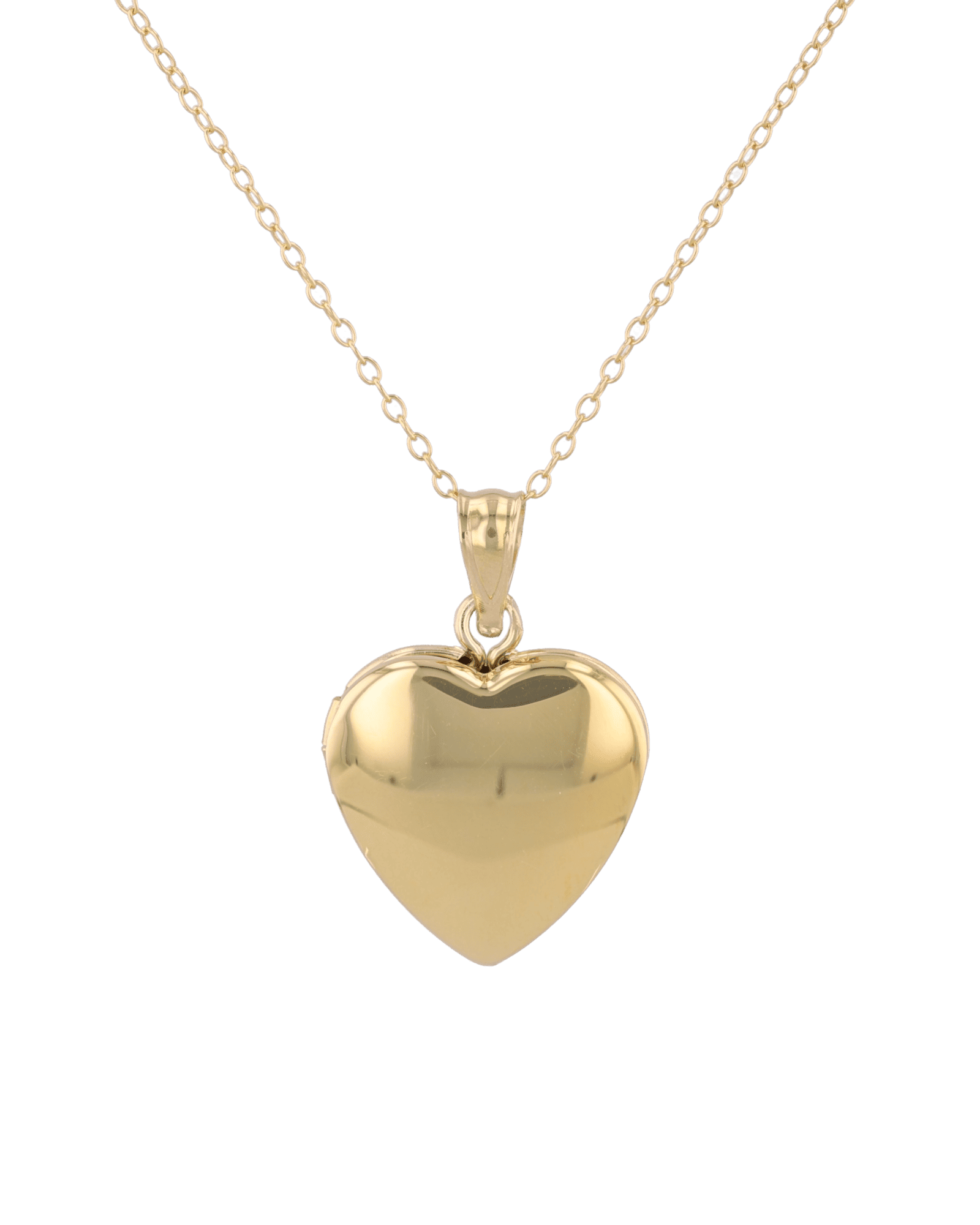 Canvas Heart Locket Necklace Gold by Lavana, polished heart locket on 45cm chain