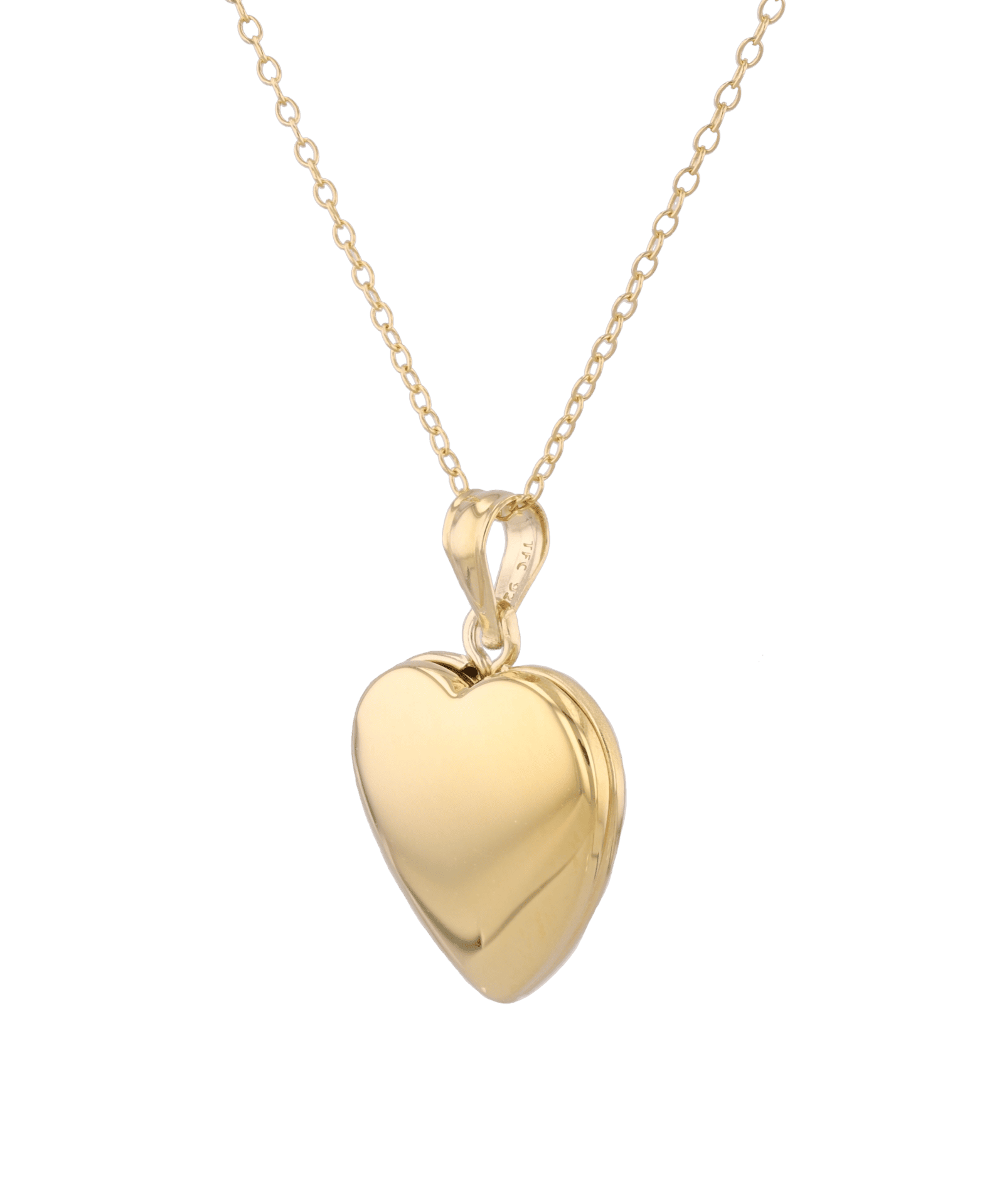 Canvas Heart Locket Necklace Gold by Lavana, polished heart locket on 45cm chain