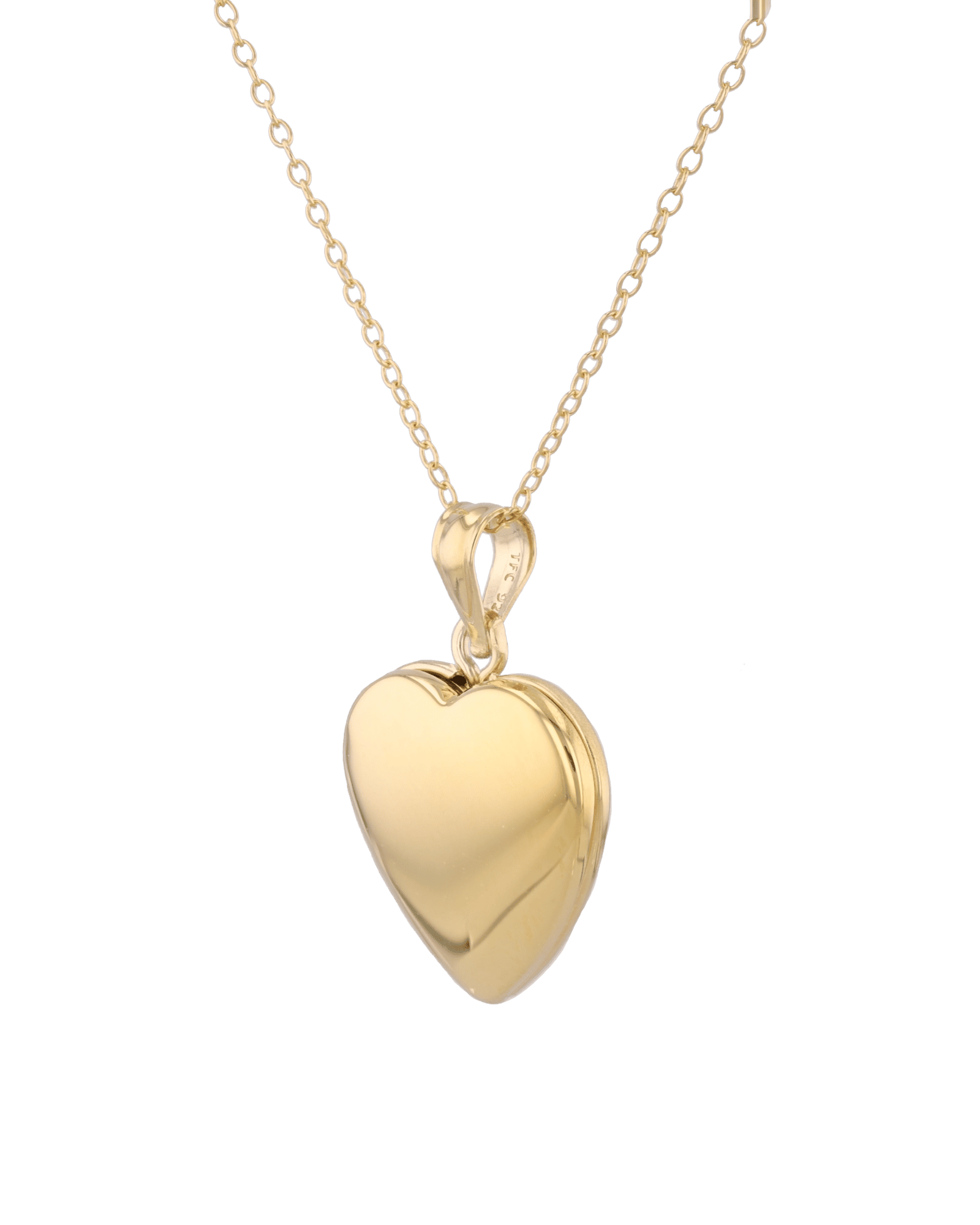 Canvas Heart Locket Necklace Gold by Lavana, polished heart locket on 45cm chain