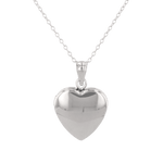 Canvas Heart Locket Necklace Silver by Lavana, polished heart locket on 45cm chain