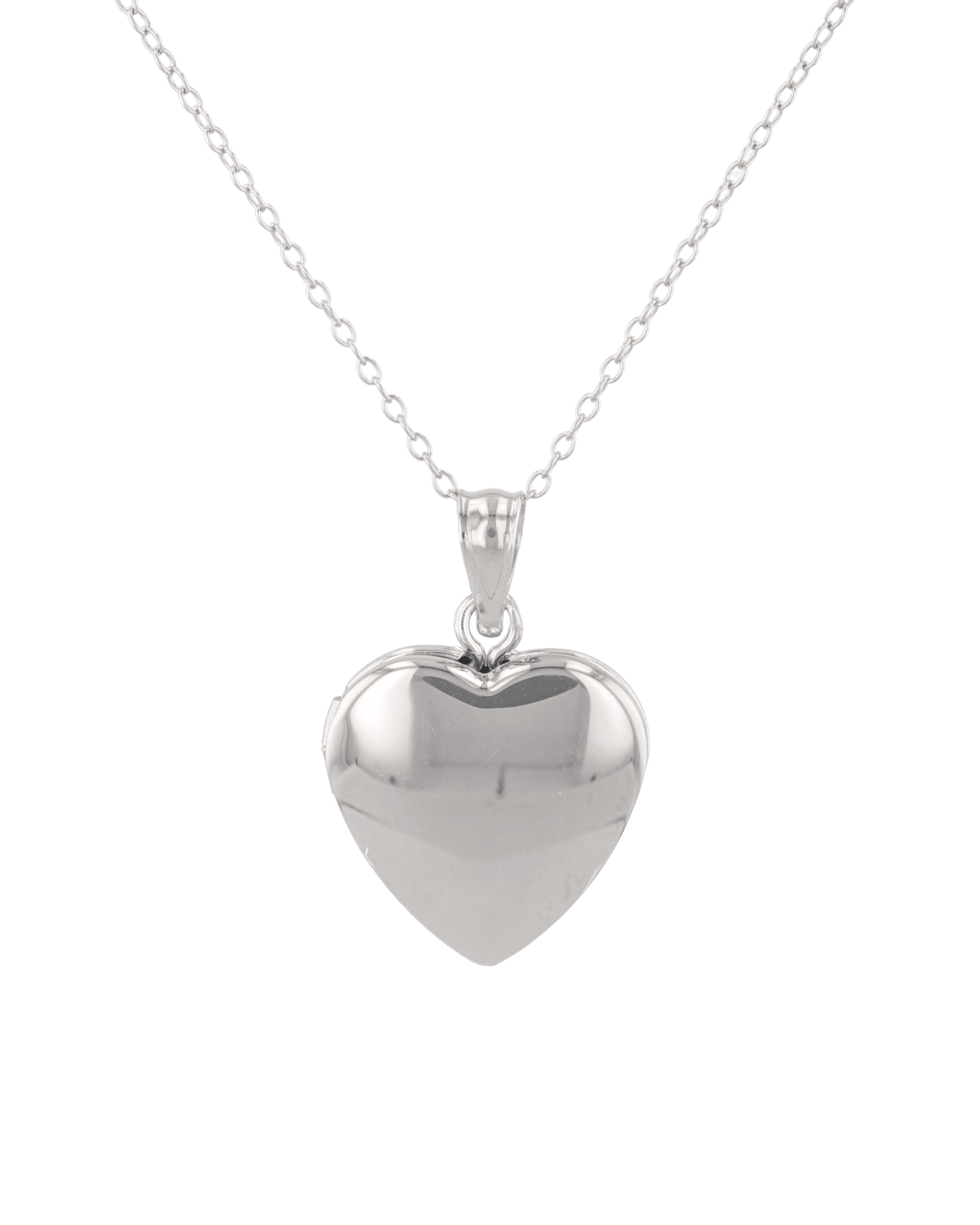 Canvas Heart Locket Necklace Silver by Lavana, polished heart locket on 45cm chain