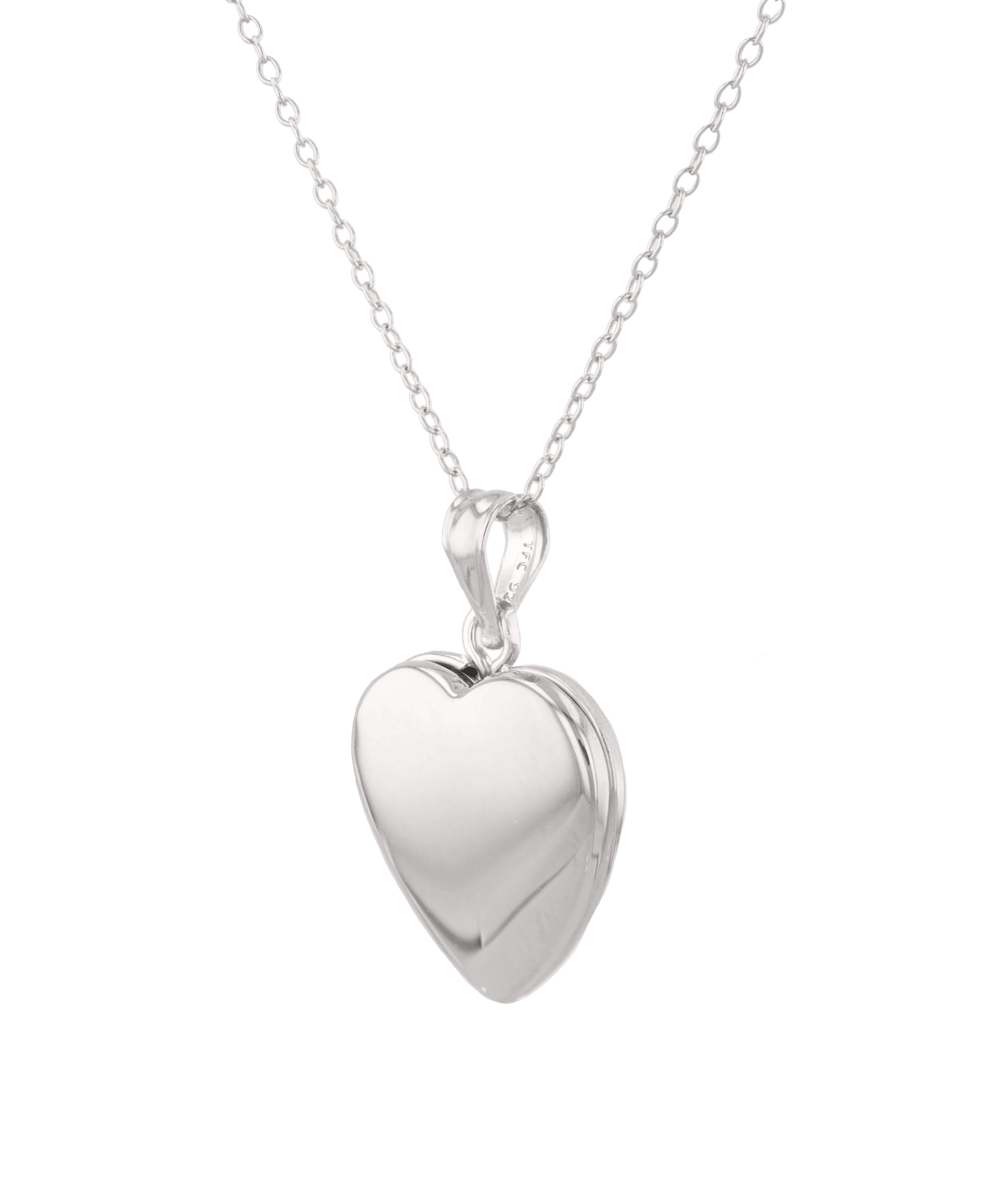 Canvas Heart Locket Necklace Silver by Lavana, polished heart locket on 45cm chain