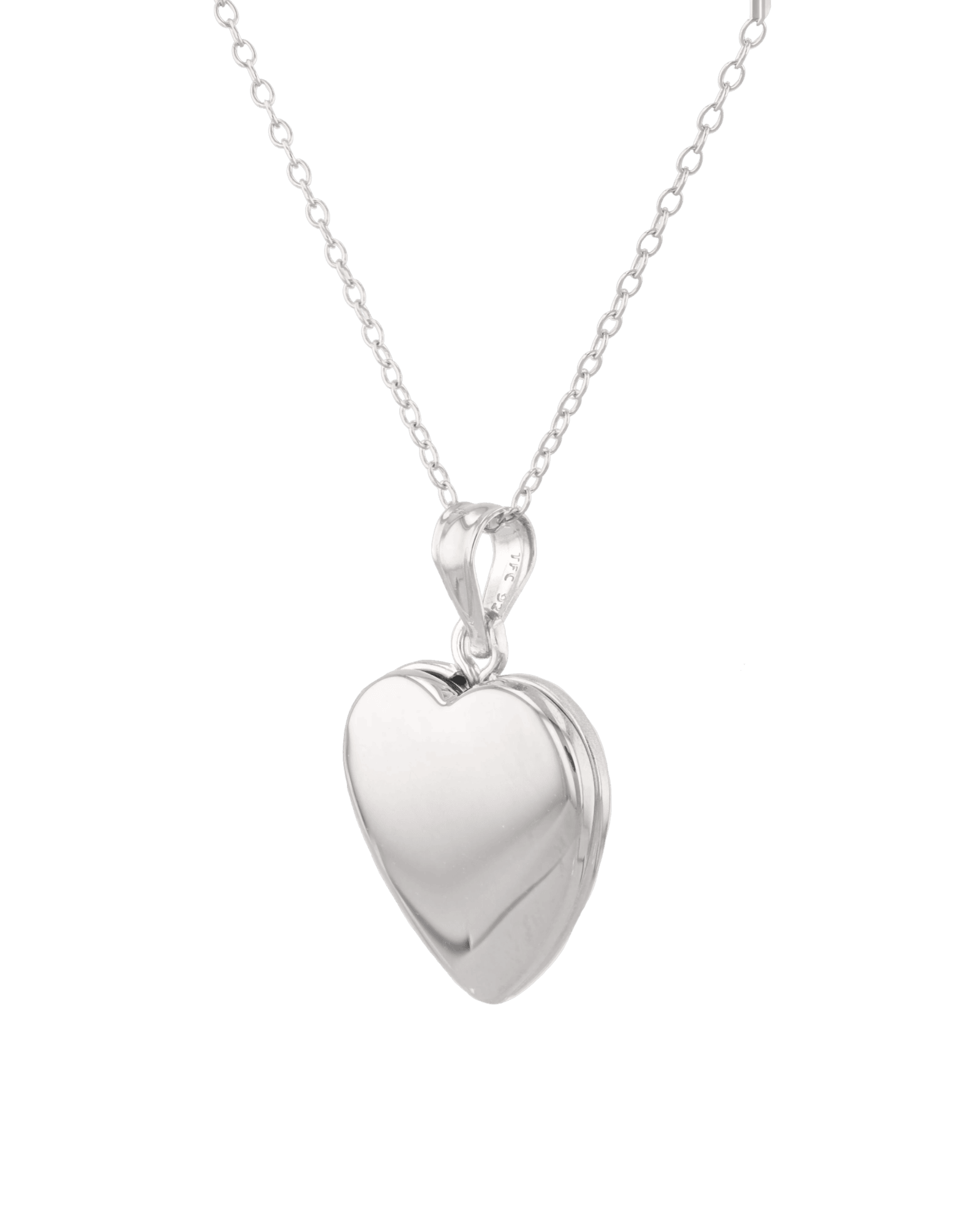 Canvas Heart Locket Necklace Silver by Lavana, polished heart locket on 45cm chain