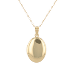 Canvas Oval Locket Necklace Gold by Lavana, polished oval locket pendant on 45cm chain
