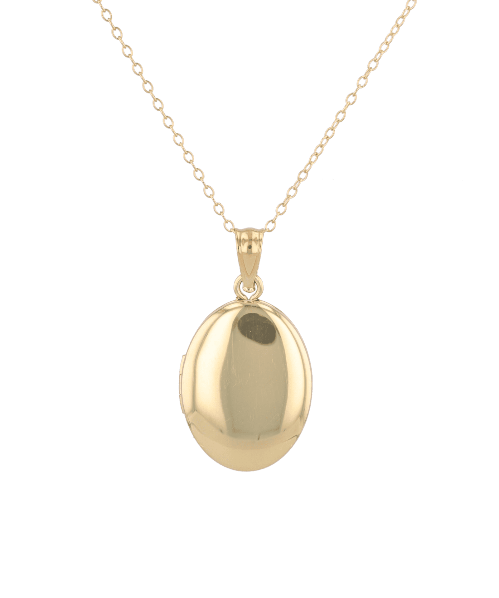 Canvas Oval Locket Necklace Gold by Lavana, polished oval locket pendant on 45cm chain
