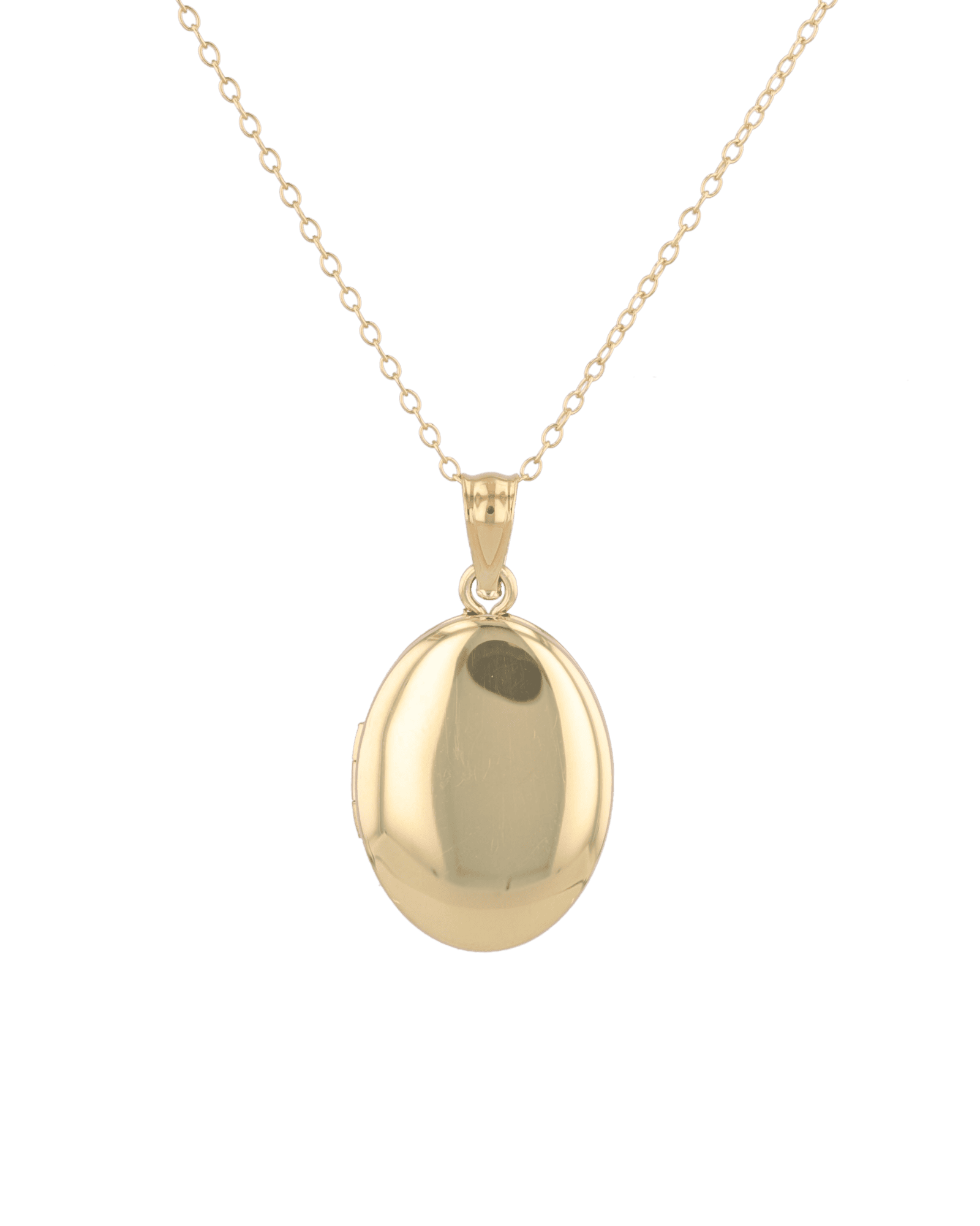 Canvas Oval Locket Necklace Gold by Lavana, polished oval locket pendant on 45cm chain